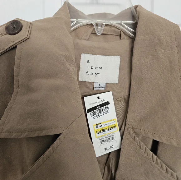 A New Day Tan Trench Coat with Belt - Picture 2 of 5